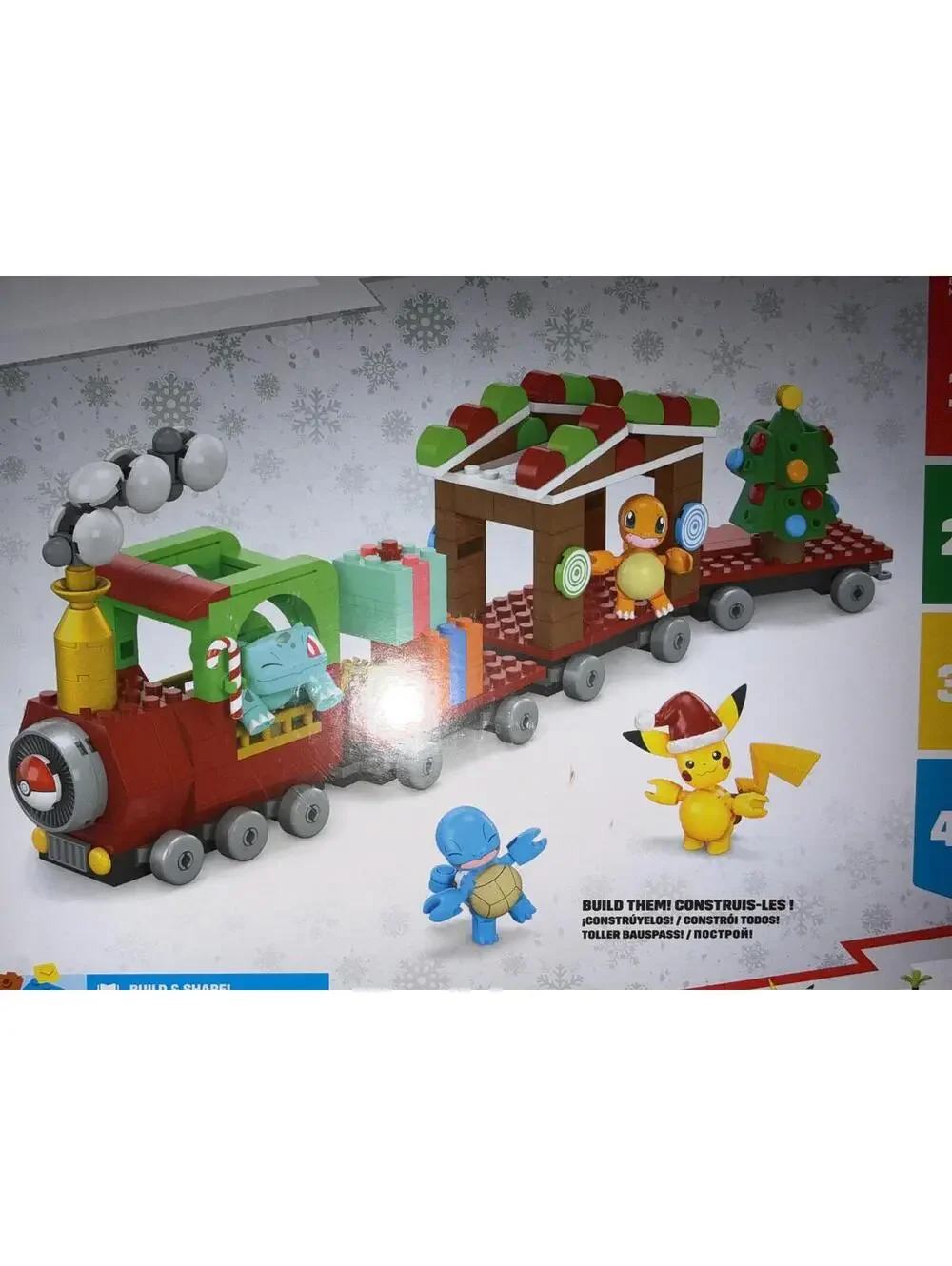 Pokemon MEGA Holiday Train Building Set Pikachu Charmander Bulbasaur Squirtle